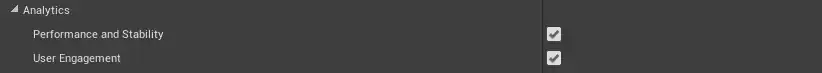 CFCore plugin Analytics settings in the Unreal Editor