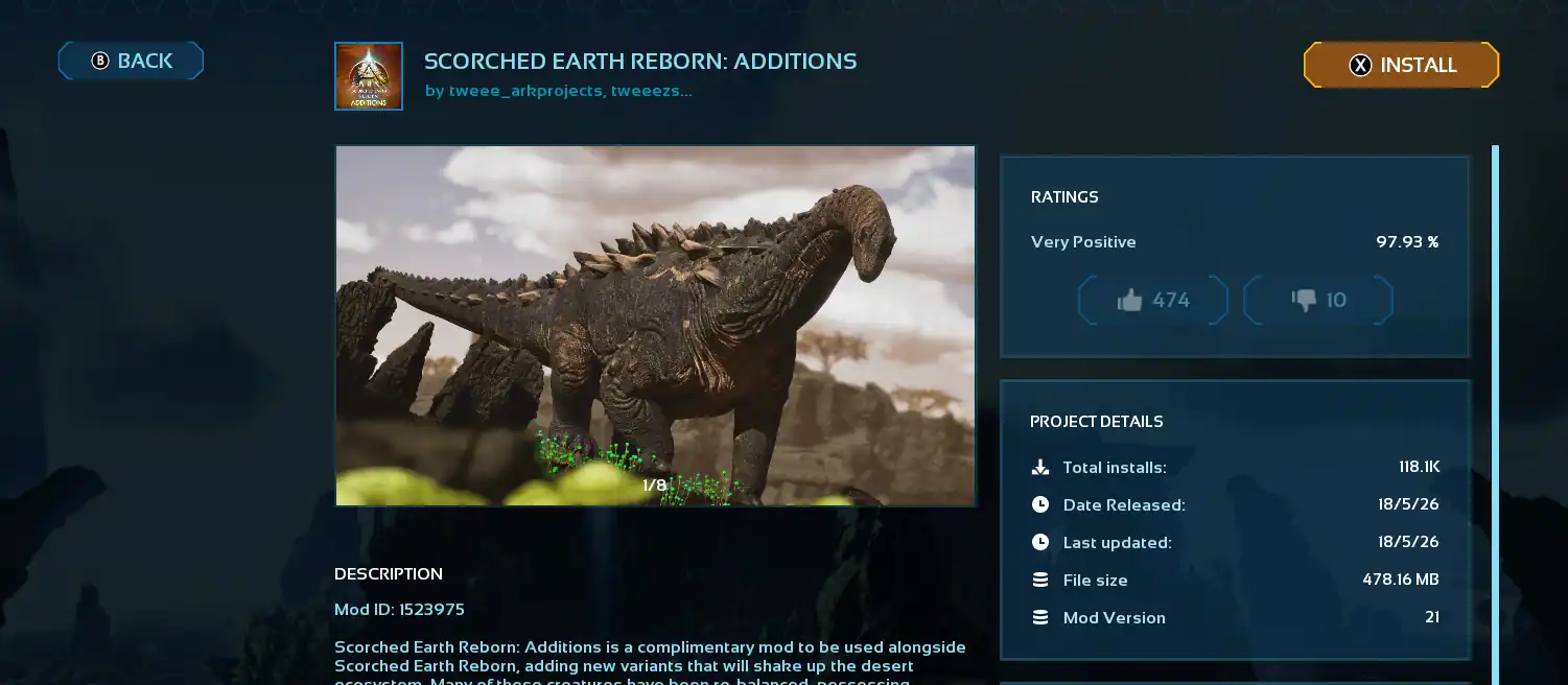 Direct in-game mod install from the mod catalog
